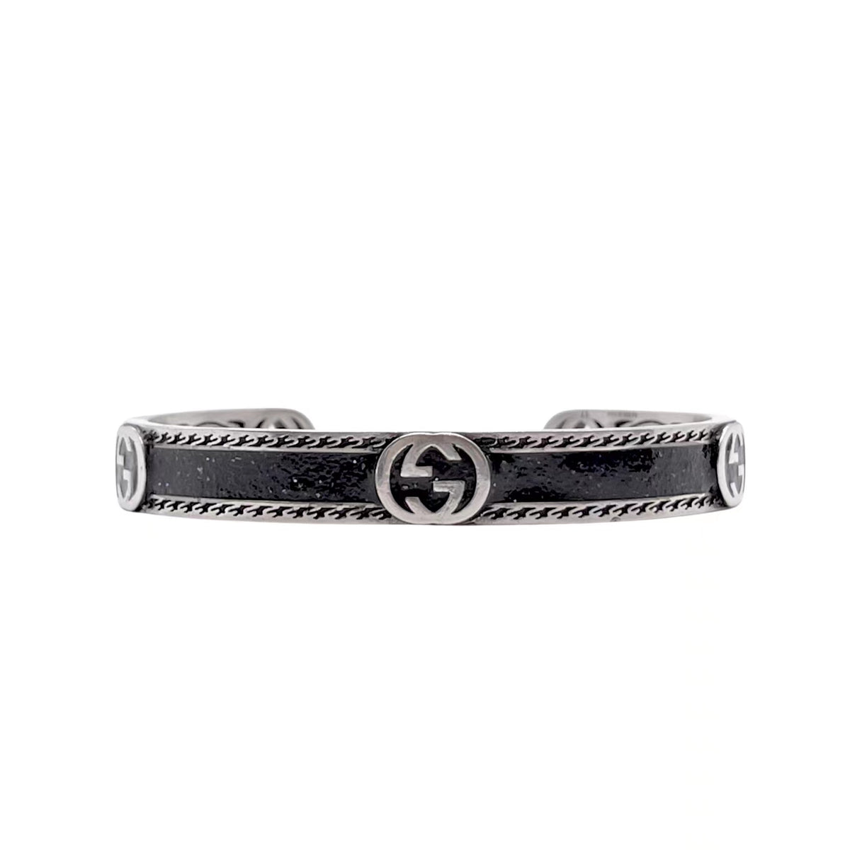 Gucci Interlocking G Enamel Woven Antiqued Bangle - album image 1