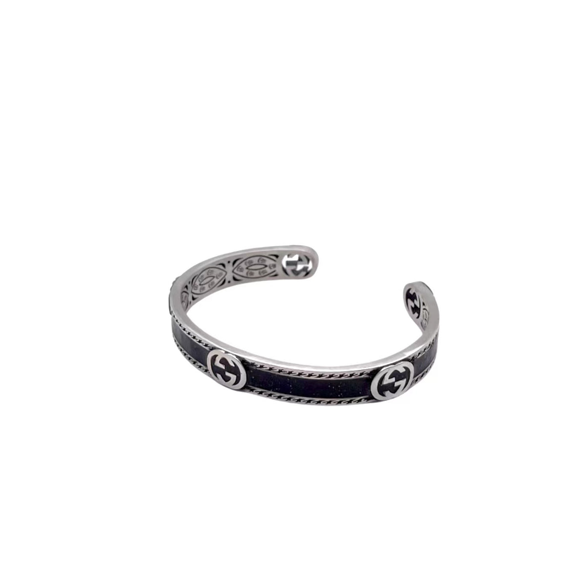 Gucci Interlocking G Enamel Woven Antiqued Bangle - album image 2