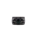 Gucci Dark Silver-Tone Tiger Head Ring with Green Center - album image 1