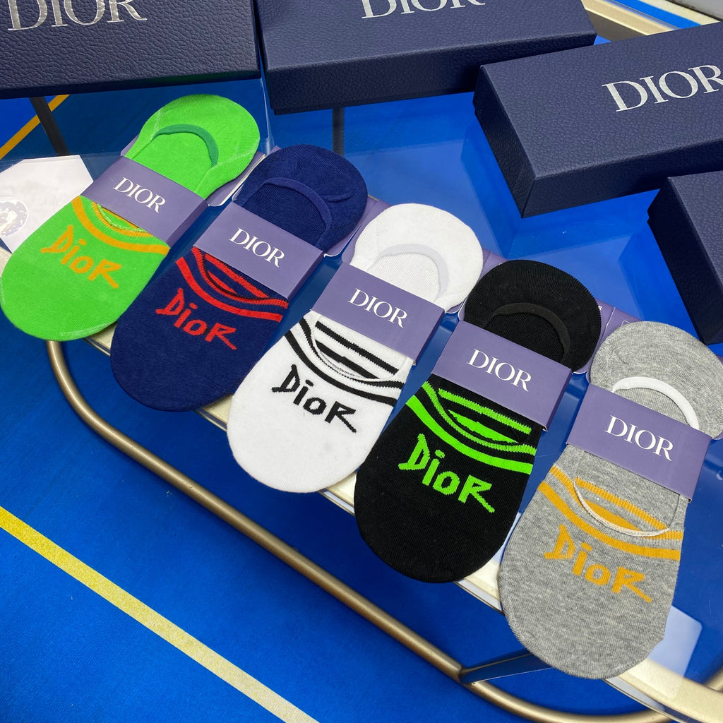 Dior bright stripe wordmark ankle socks - view 1