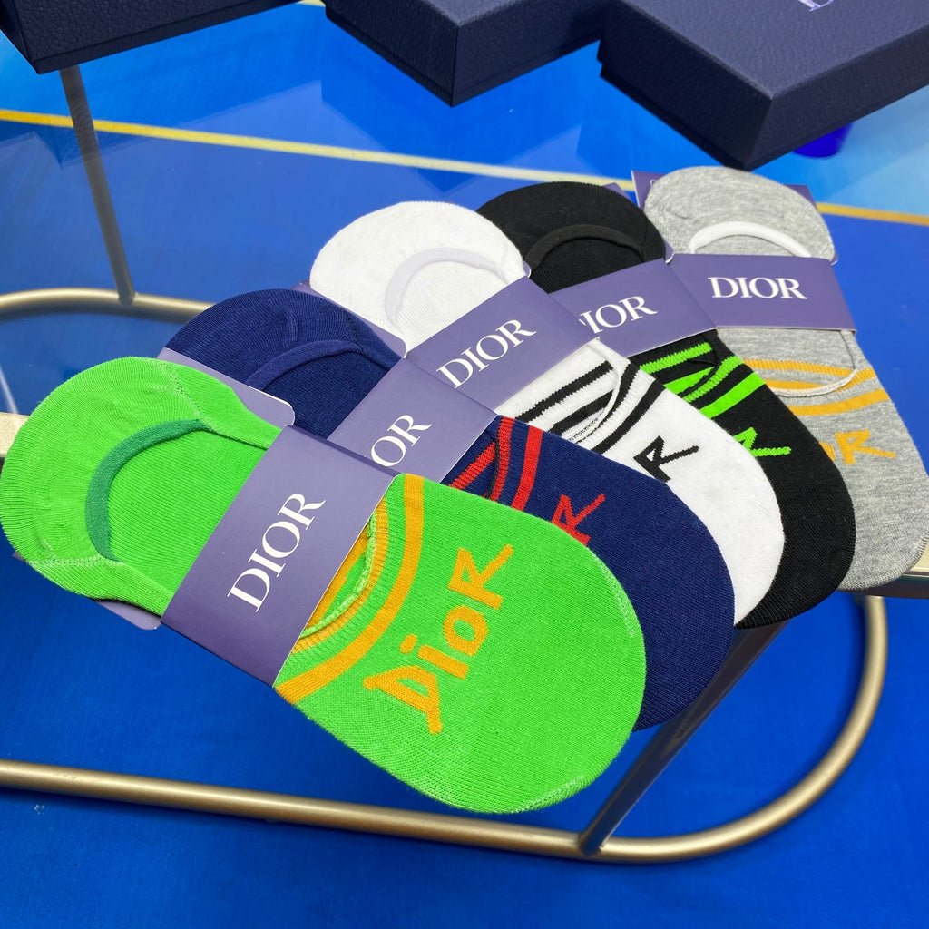 Dior bright stripe wordmark ankle socks - view 4