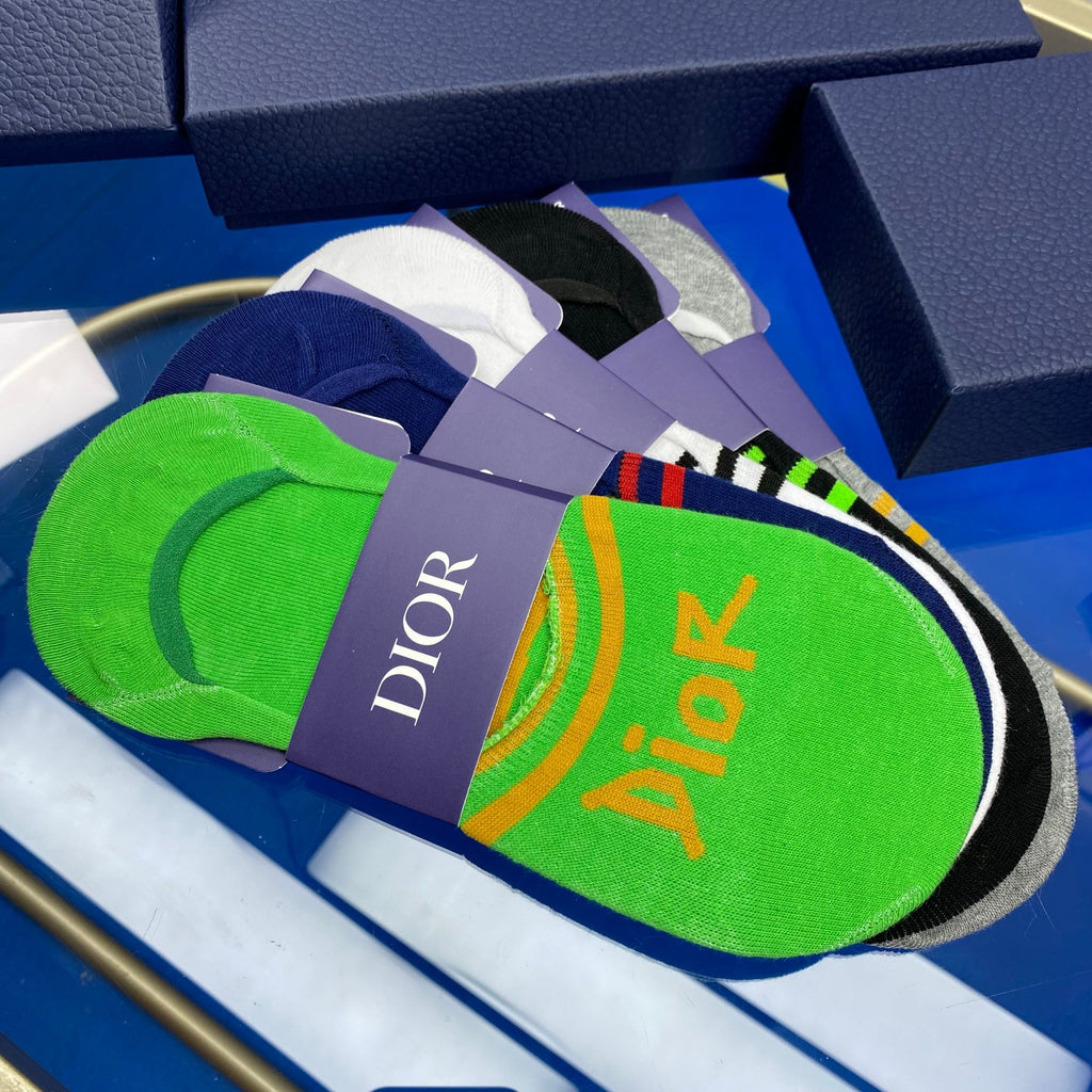 Dior bright stripe wordmark ankle socks - view 7