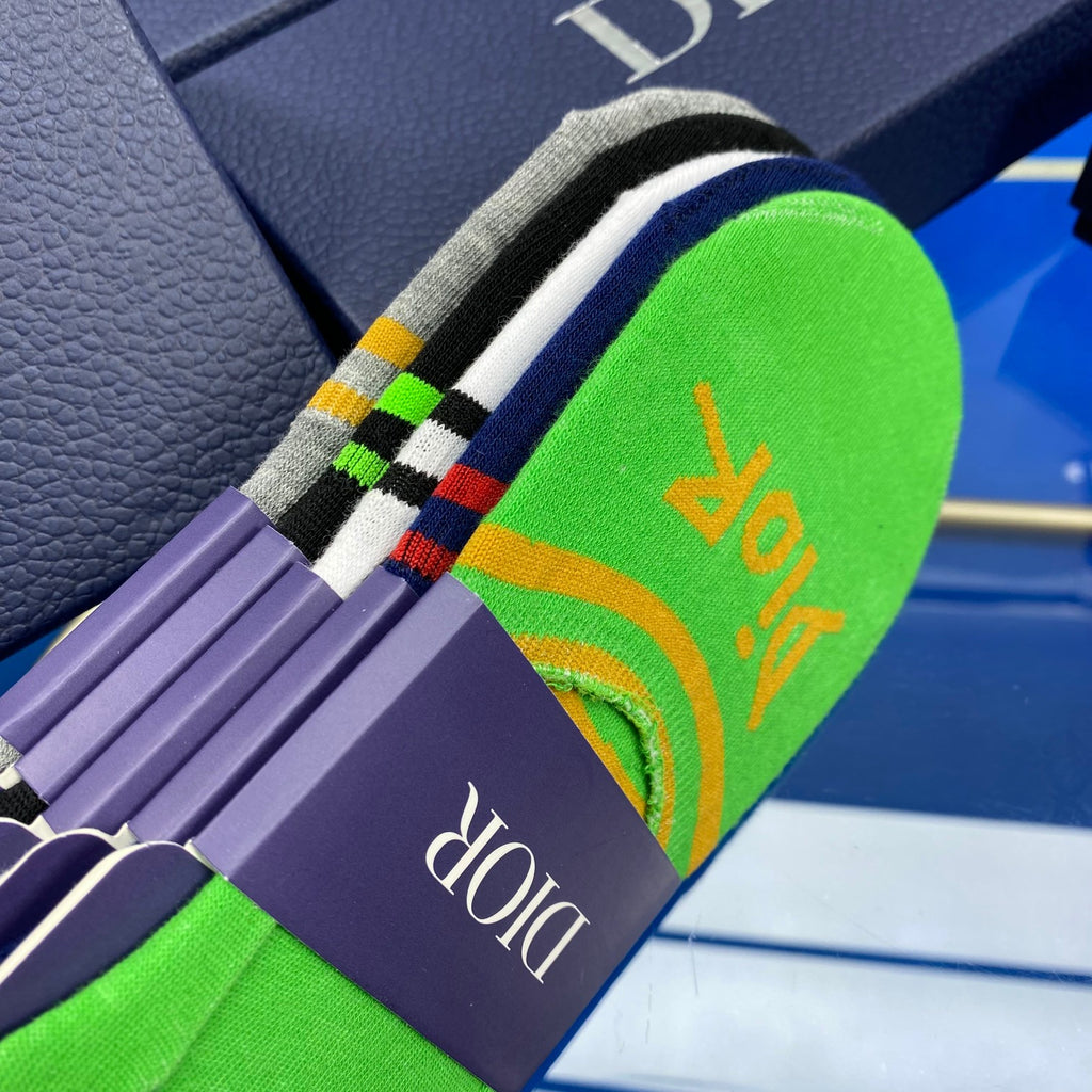 Dior bright stripe wordmark ankle socks - view 8