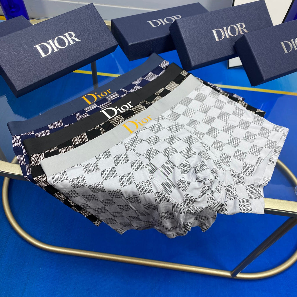Dior checkerboard pattern boxer briefs - view 1
