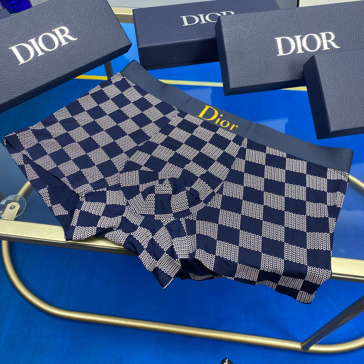 Dior checkerboard pattern boxer briefs - view 4