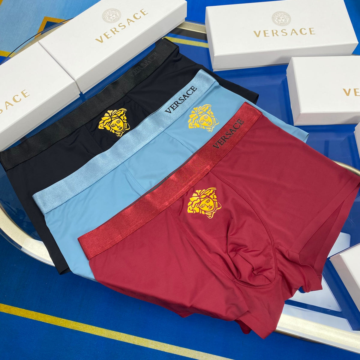 Versace gold head accent boxer briefs - view 1