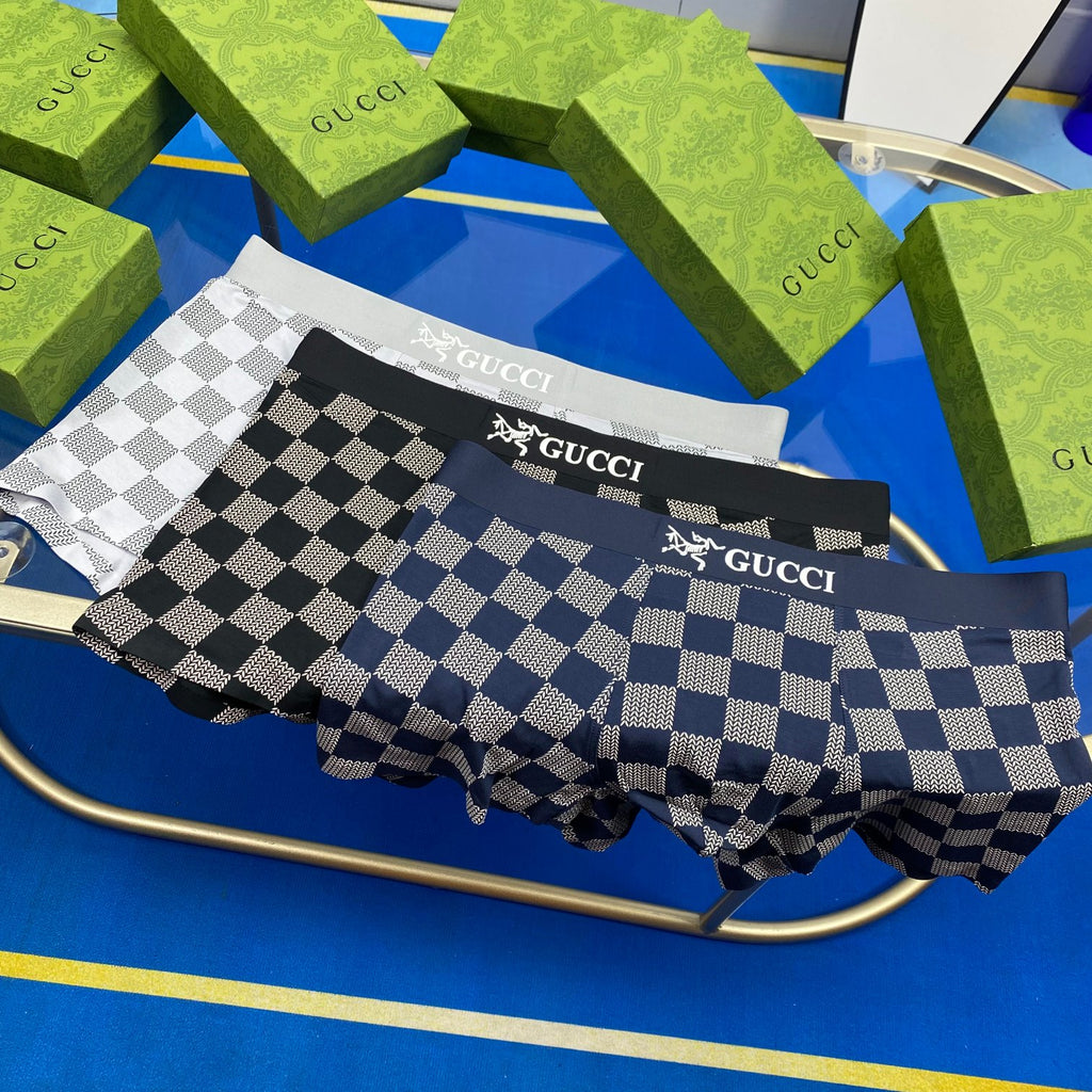 Gucci checkerboard lettered waist boxer briefs - view 7