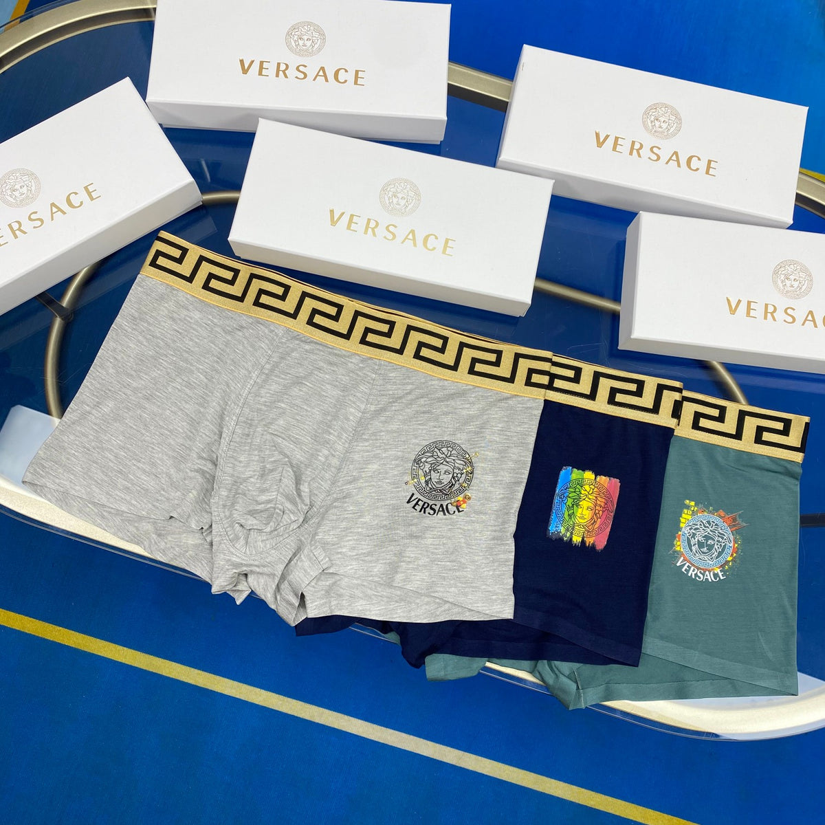 Versace mixed medusa emblems boxer briefs - view 1