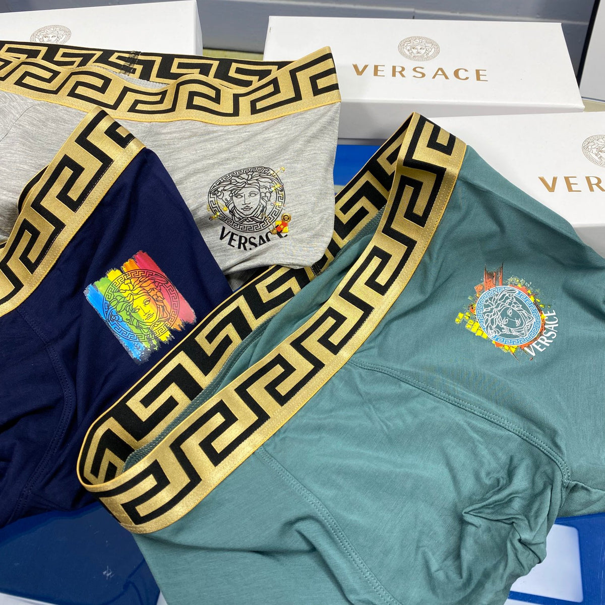 Versace mixed medusa emblems boxer briefs - view 3