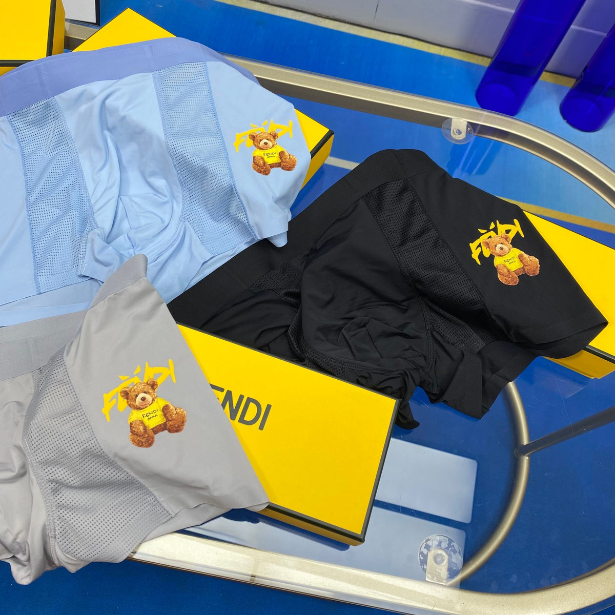 Fendi yellow graphic emblem boxer briefs - view 2