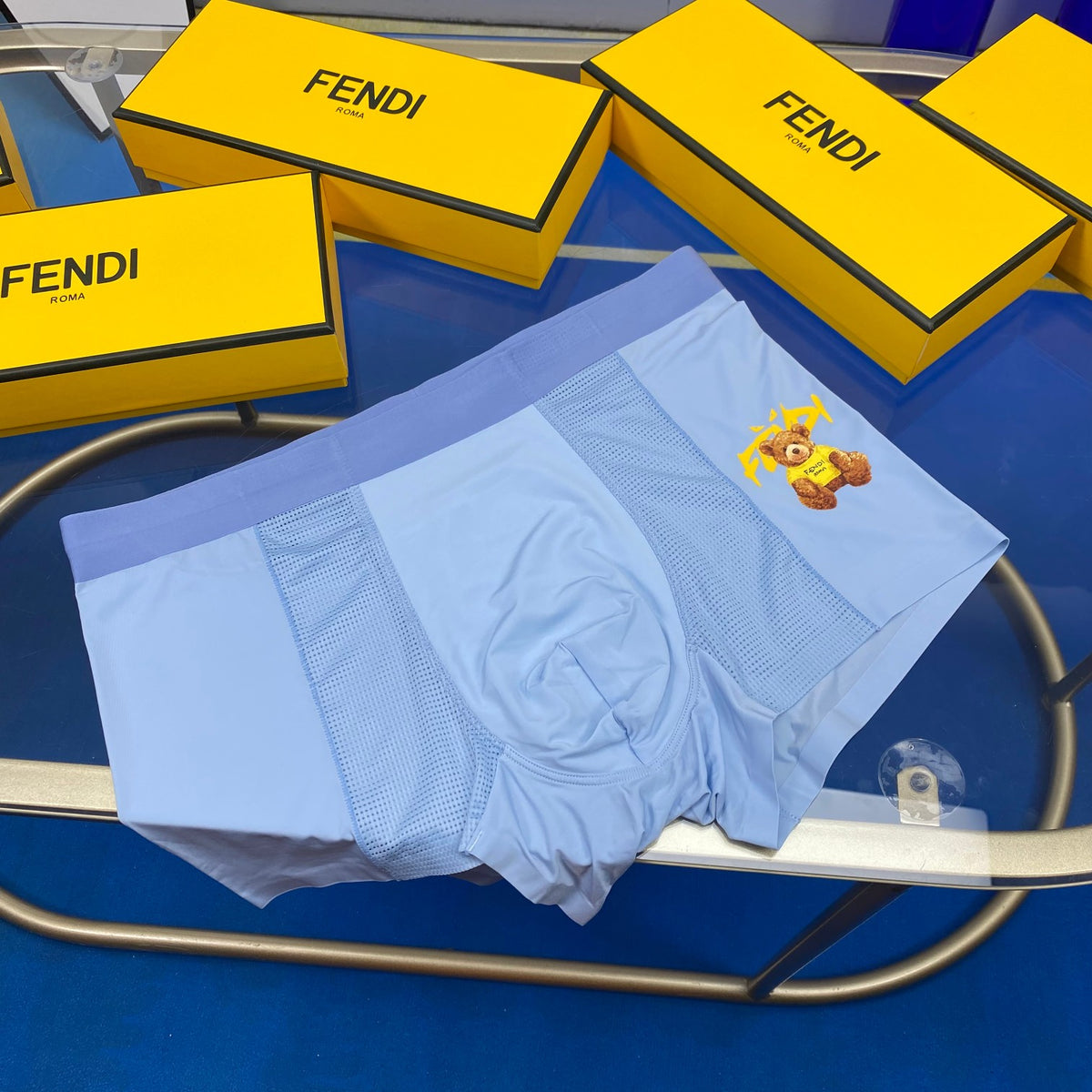 Fendi yellow graphic emblem boxer briefs - view 4