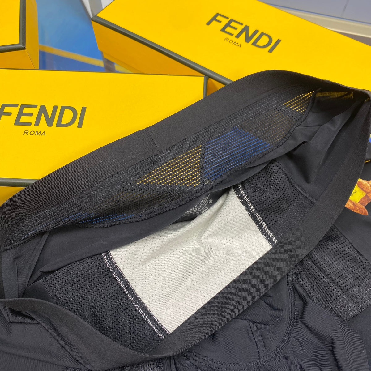Fendi yellow graphic emblem boxer briefs - view 6