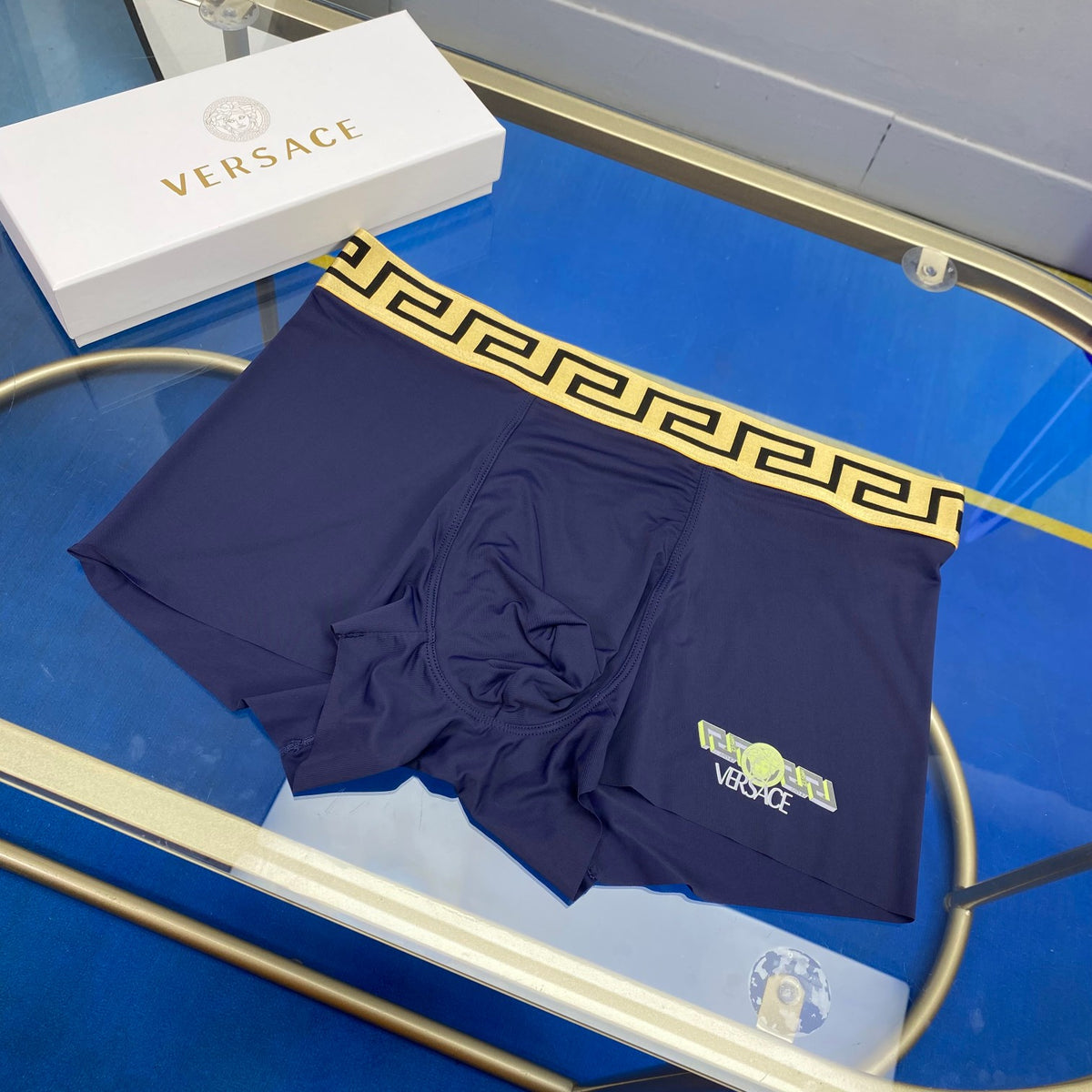 Versace contrast pattern waist boxer briefs - view 4