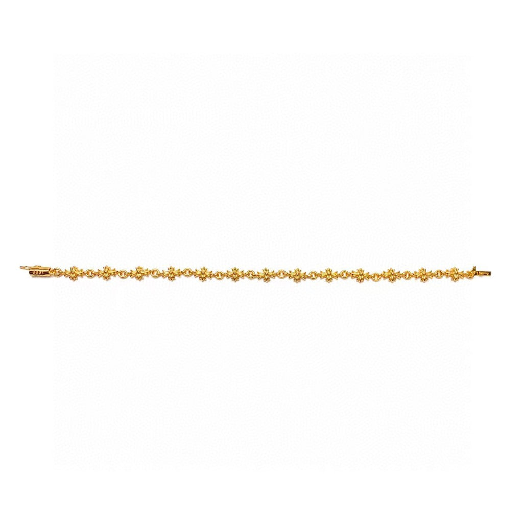 Chrome Hearts Gold-Tone Green Accent Cross Bracelet - album image 5