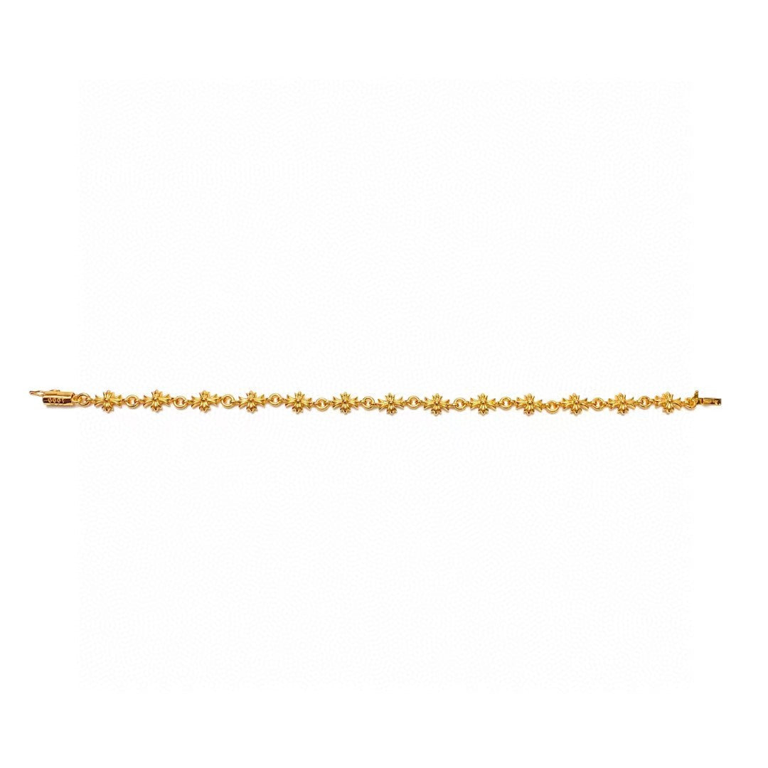 Chrome Hearts Gold-Tone Green Accent Cross Bracelet - album image 5