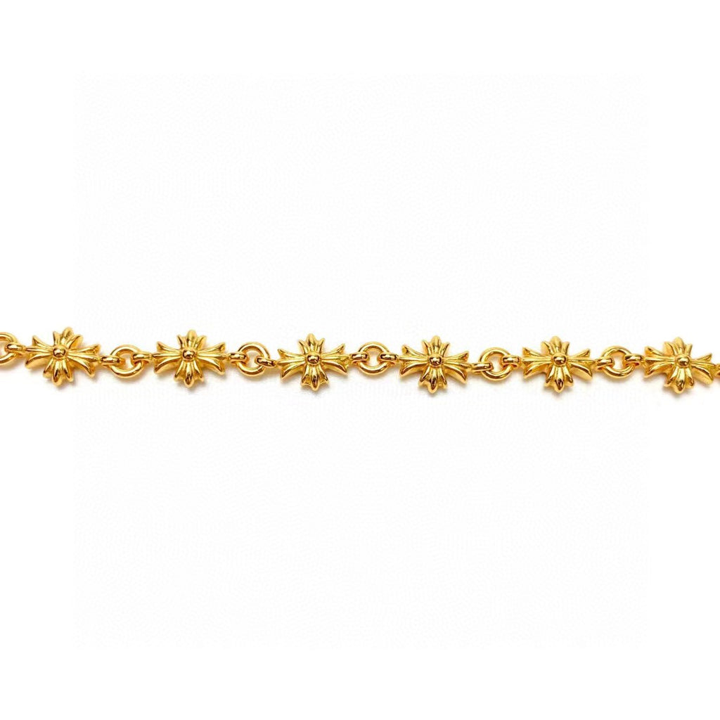 Chrome Hearts Gold-Tone Green Accent Cross Bracelet - album image 3