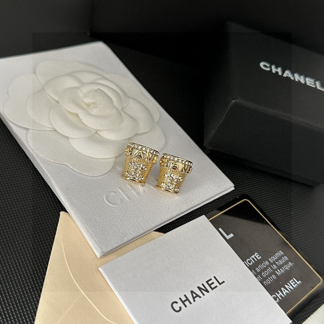 Chanel Interlocking C Stud Earrings - album image 1