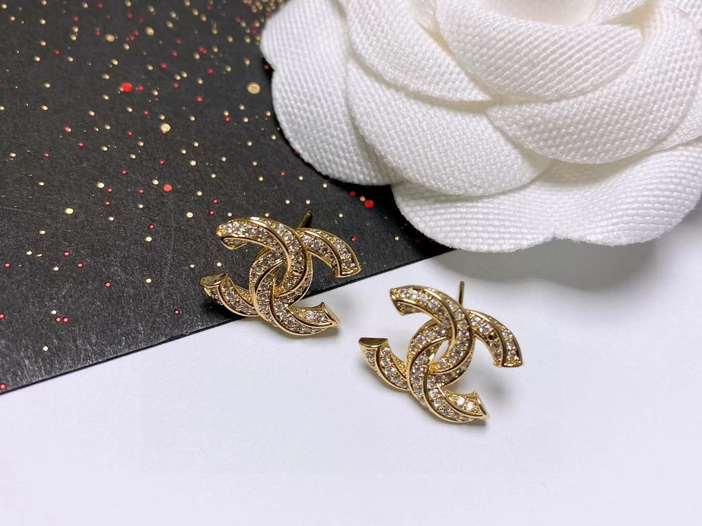 Chanel Gold-Tone CC Stud Earrings - album image 3