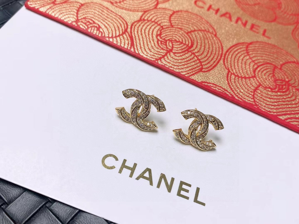 Chanel Gold-Tone CC Stud Earrings - album image 1