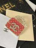 Chanel Red Enamel Square CC Ring - album image 1