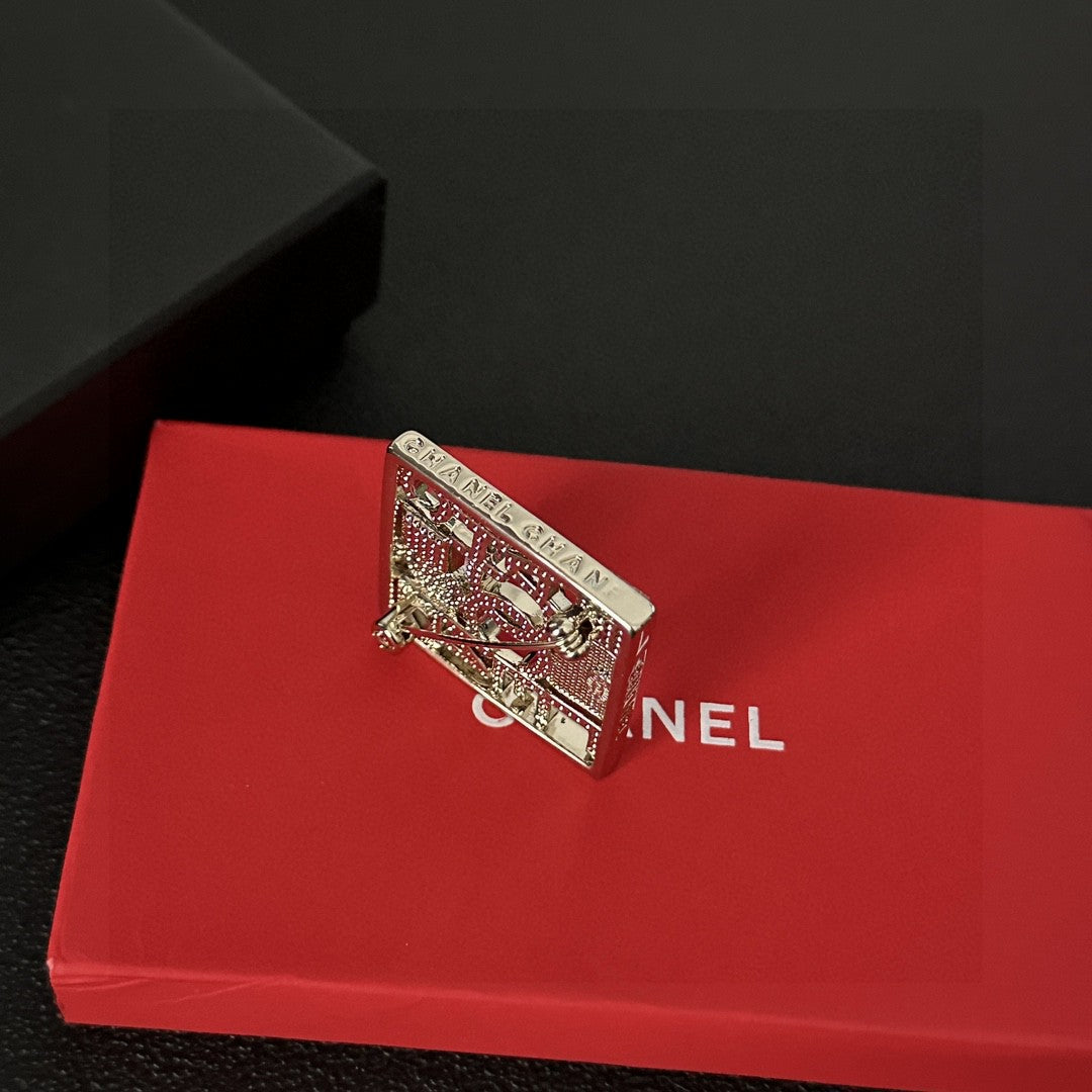 Chanel Red Enamel Square CC Ring - album image 5