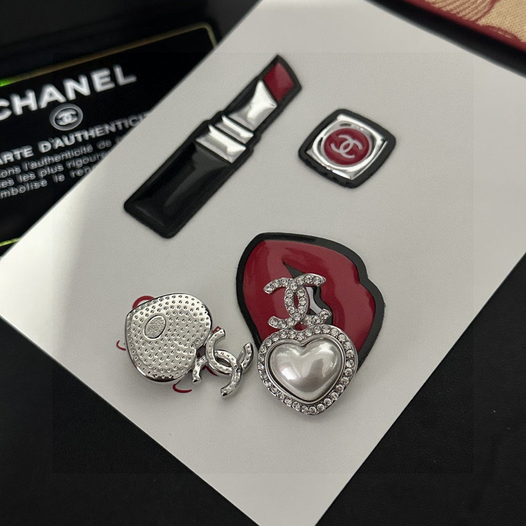 Chanel CC and Red Square Stud Earrings - album image 5