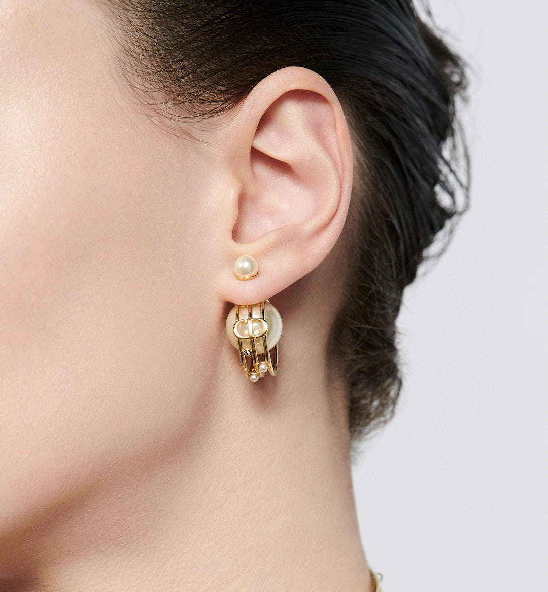 Dior Textured Round Stud Earrings - product image 2