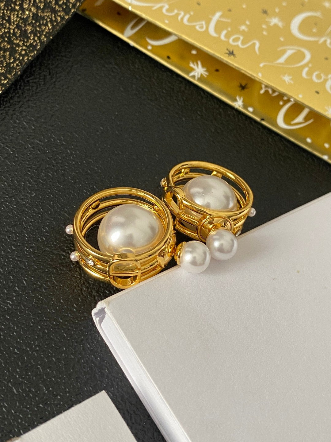 Dior Textured Round Stud Earrings - product image 6