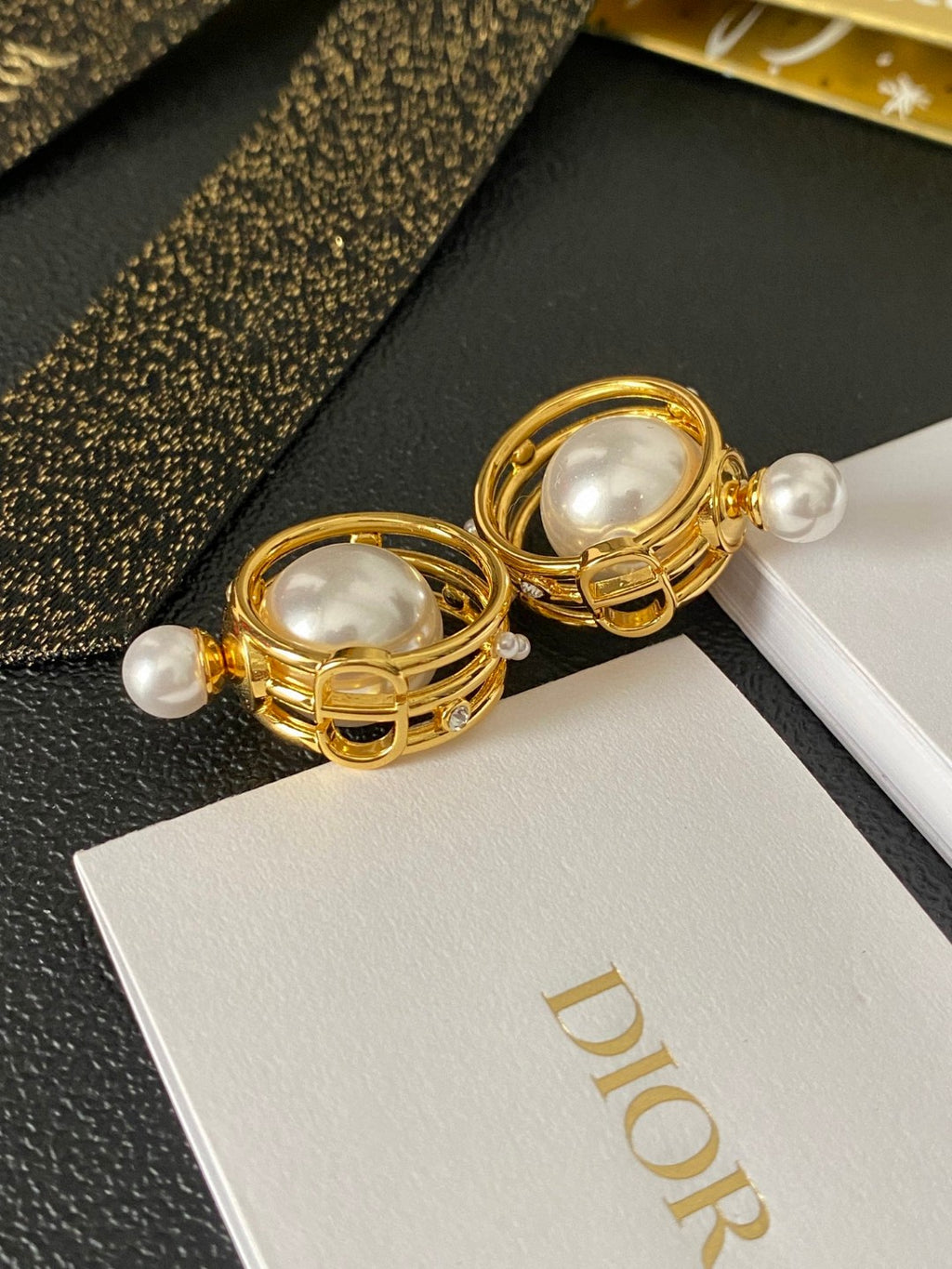 Dior Textured Round Stud Earrings - product image 4