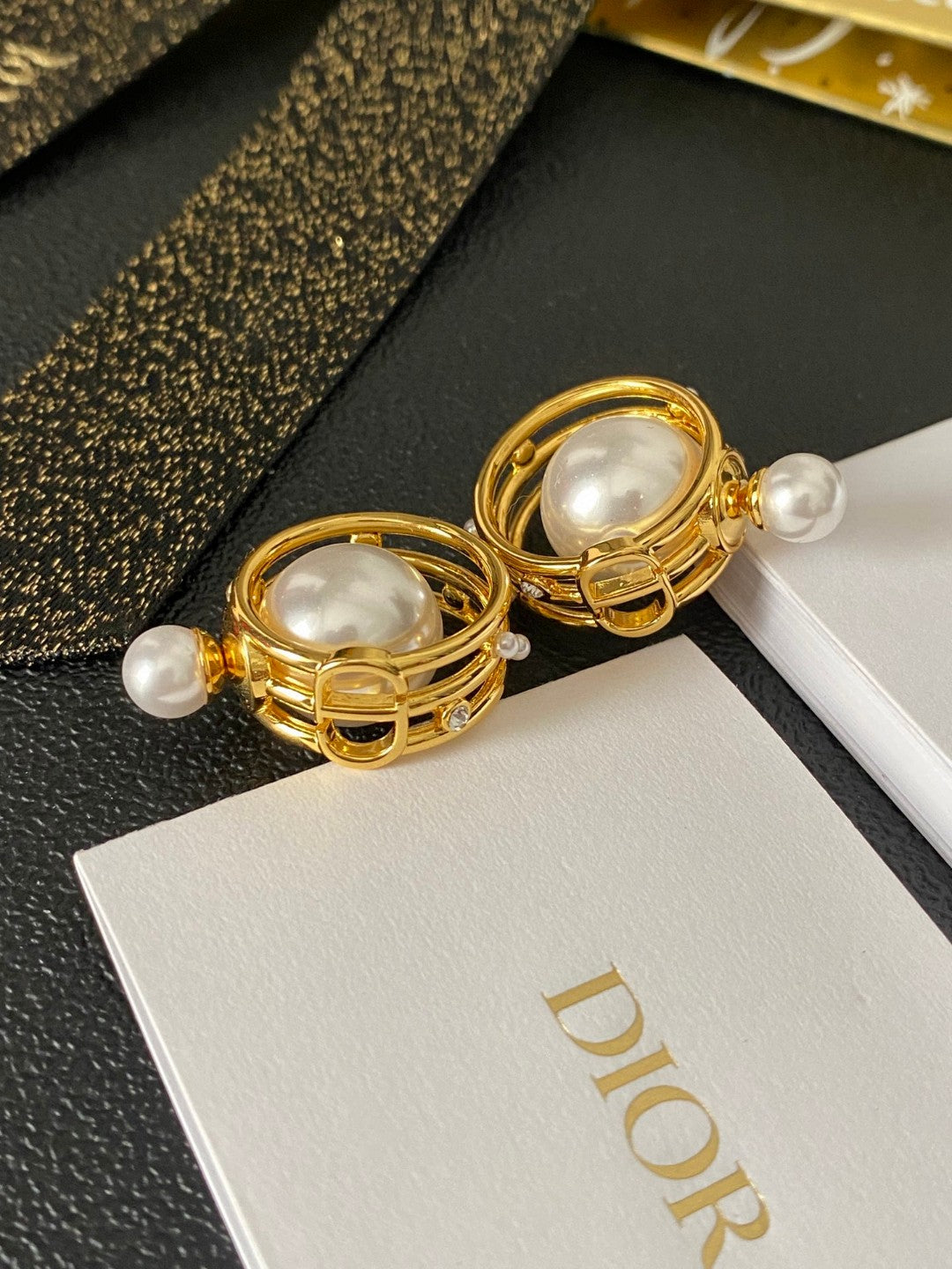 Dior Textured Round Stud Earrings - product image 4