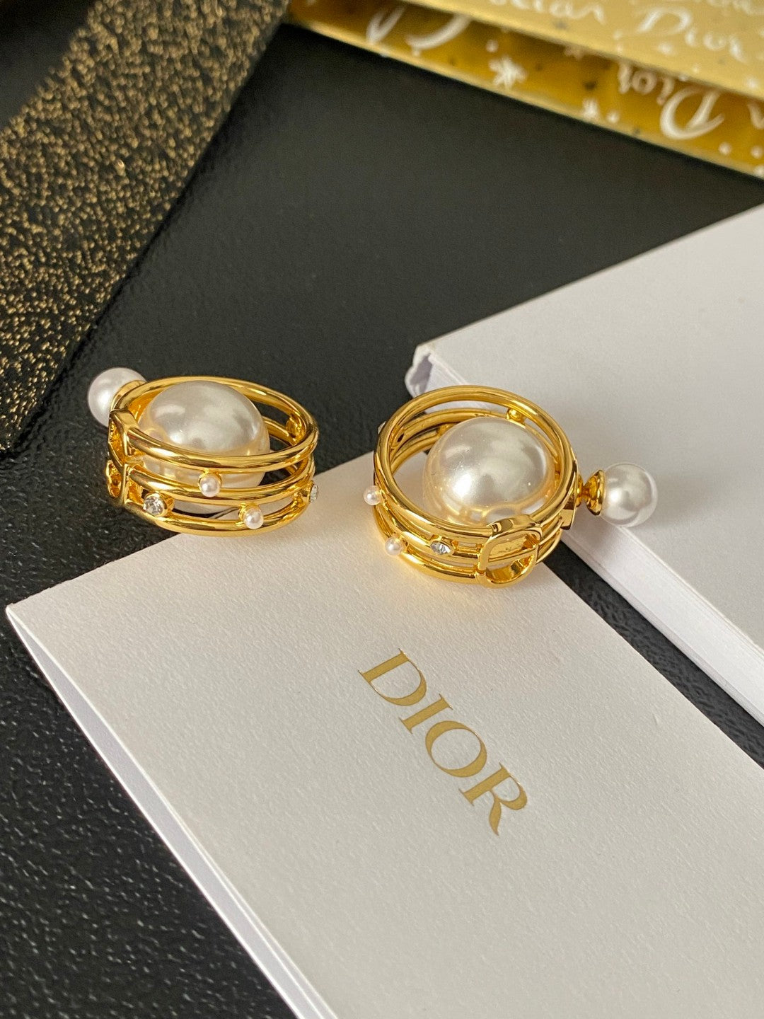 Dior Textured Round Stud Earrings - product image 5