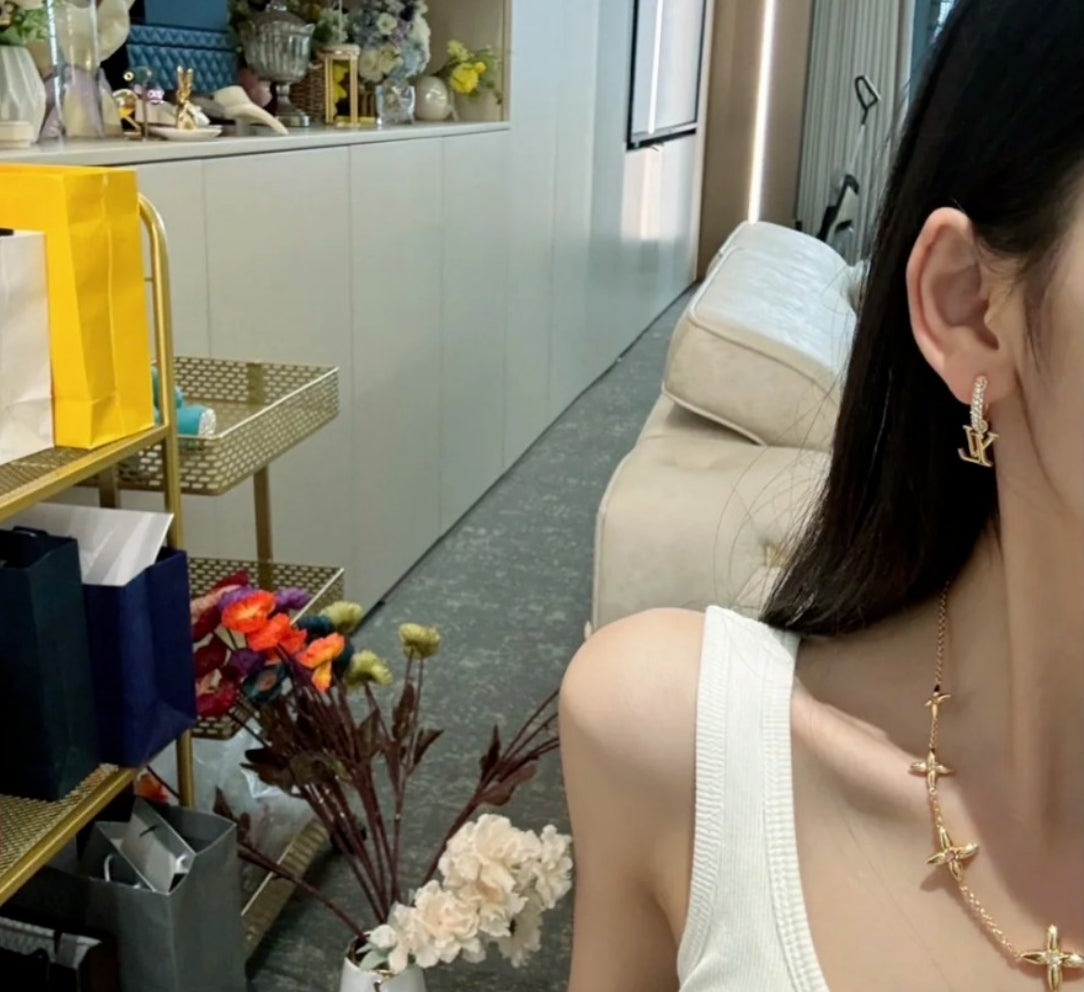 Louis Vuitton Monogram LV Letter Tassel Earrings - album image 6