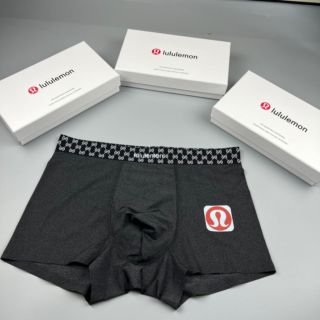 Lululemon red emblem check waist boxer briefs - view 1