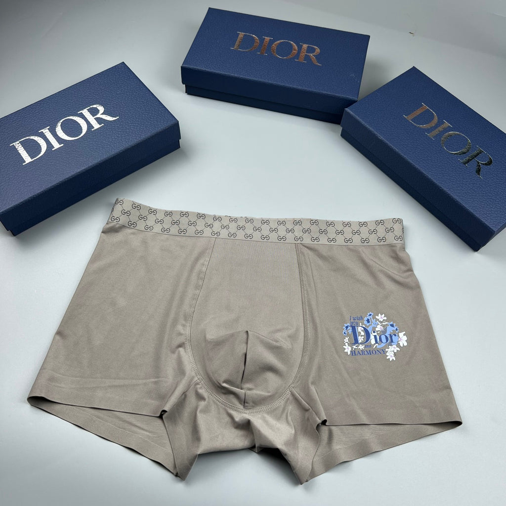 Dior checker waist floral motif boxer briefs - view 2