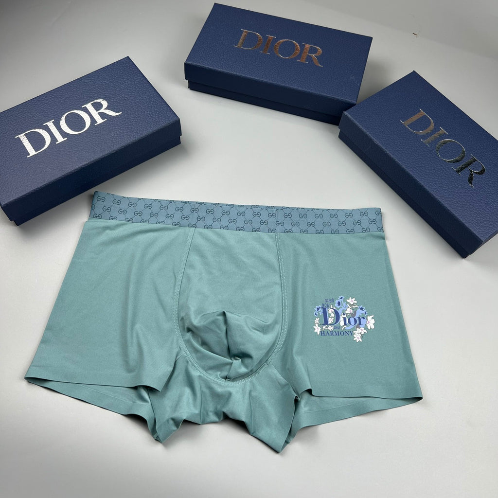 Dior checker waist floral motif boxer briefs - view 3
