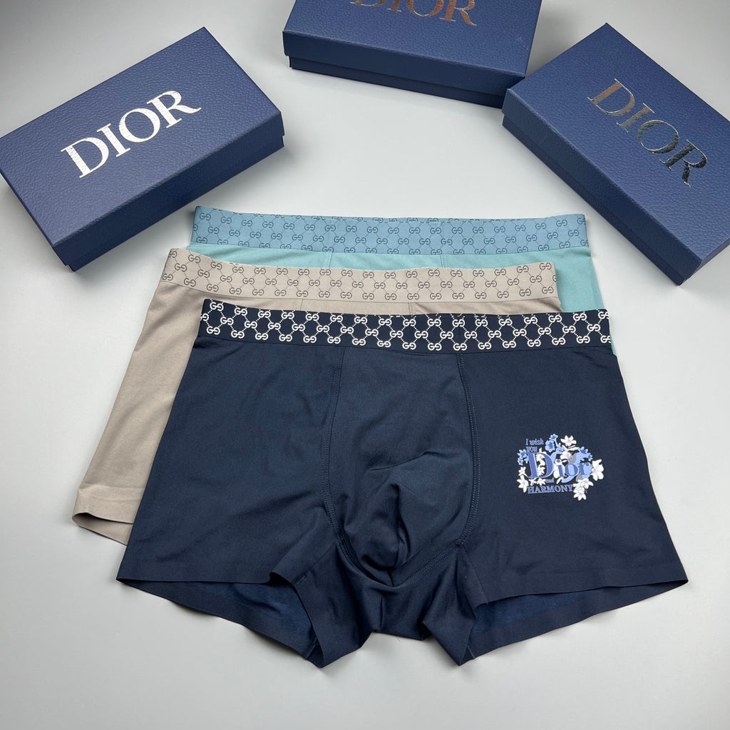 Dior checker waist floral motif boxer briefs - view 4