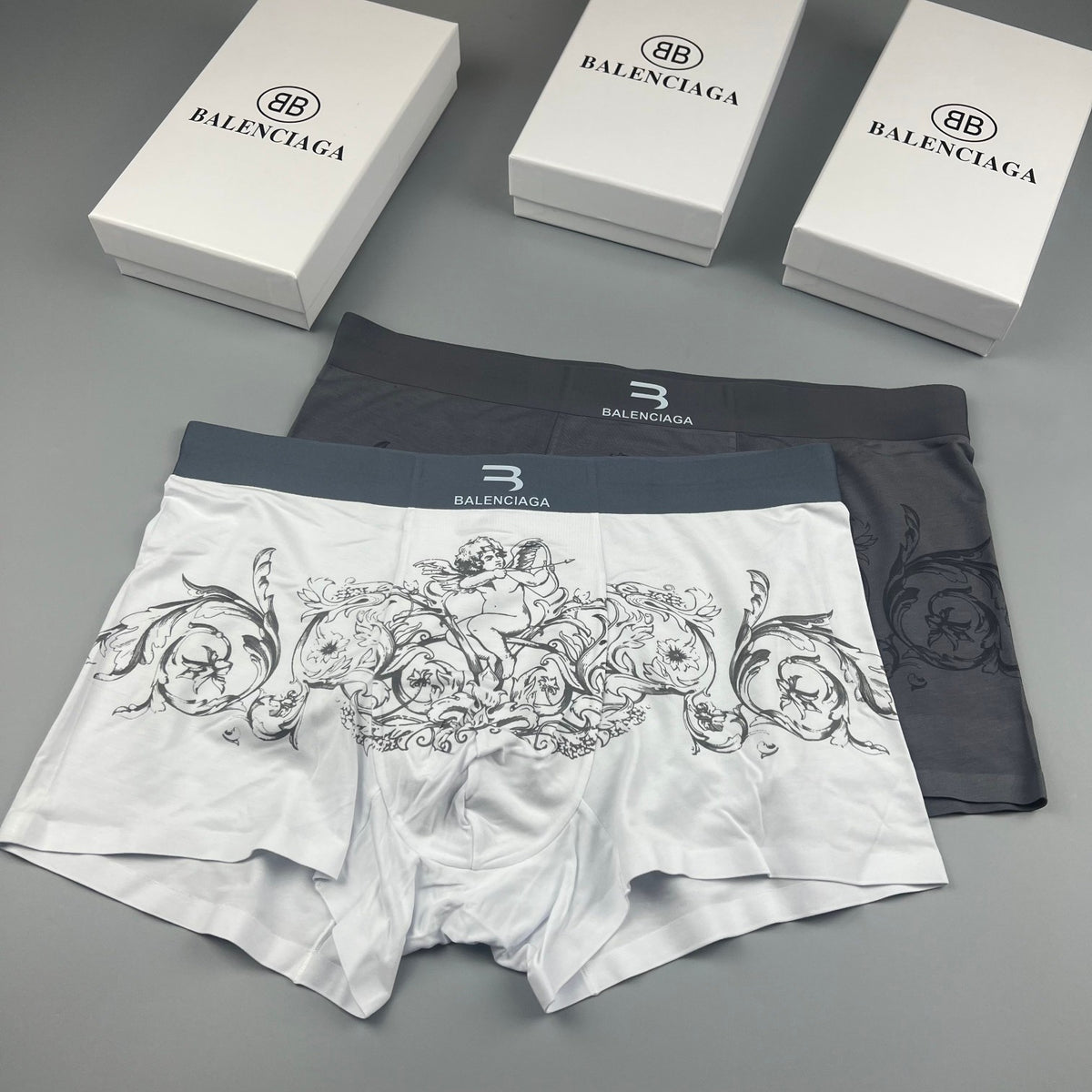 Balenciaga white ornamental print boxer briefs - view 5