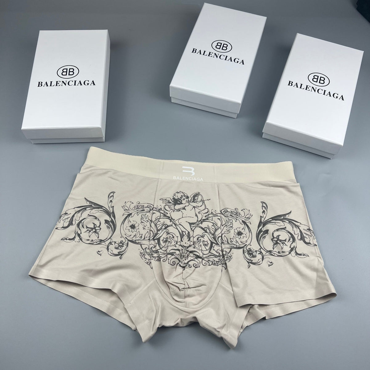 Balenciaga white ornamental print boxer briefs - view 2