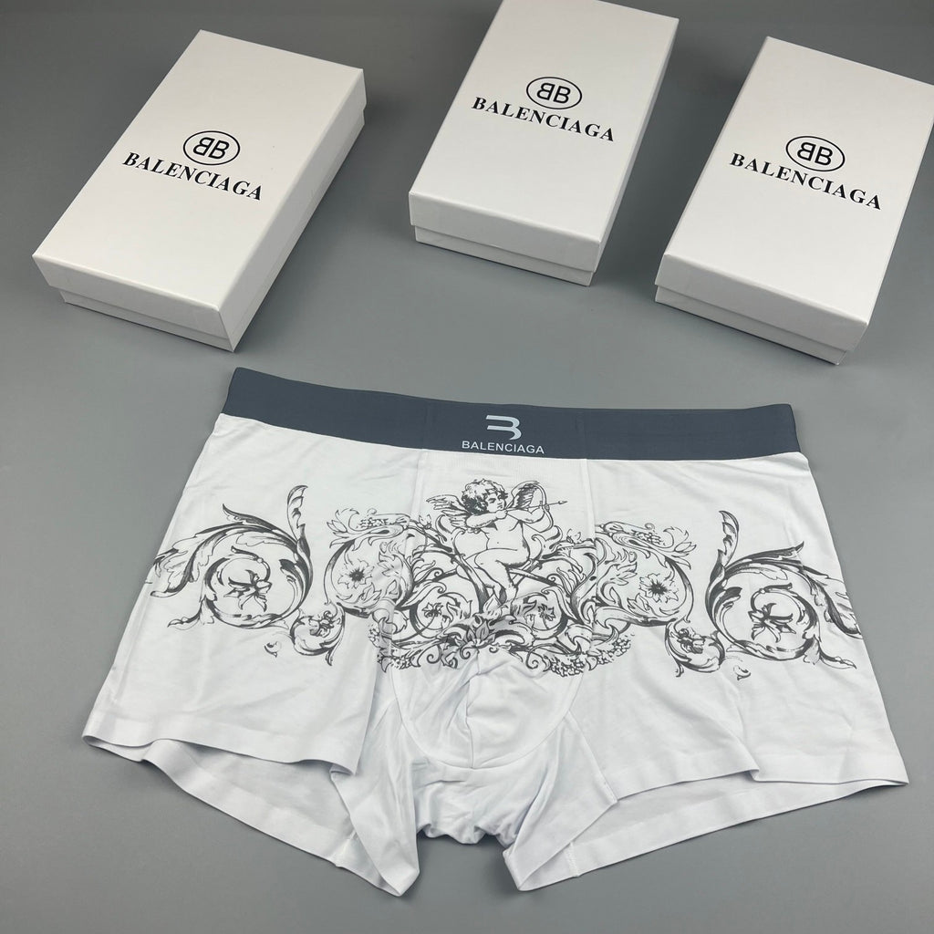 Balenciaga white ornamental print boxer briefs - view 1