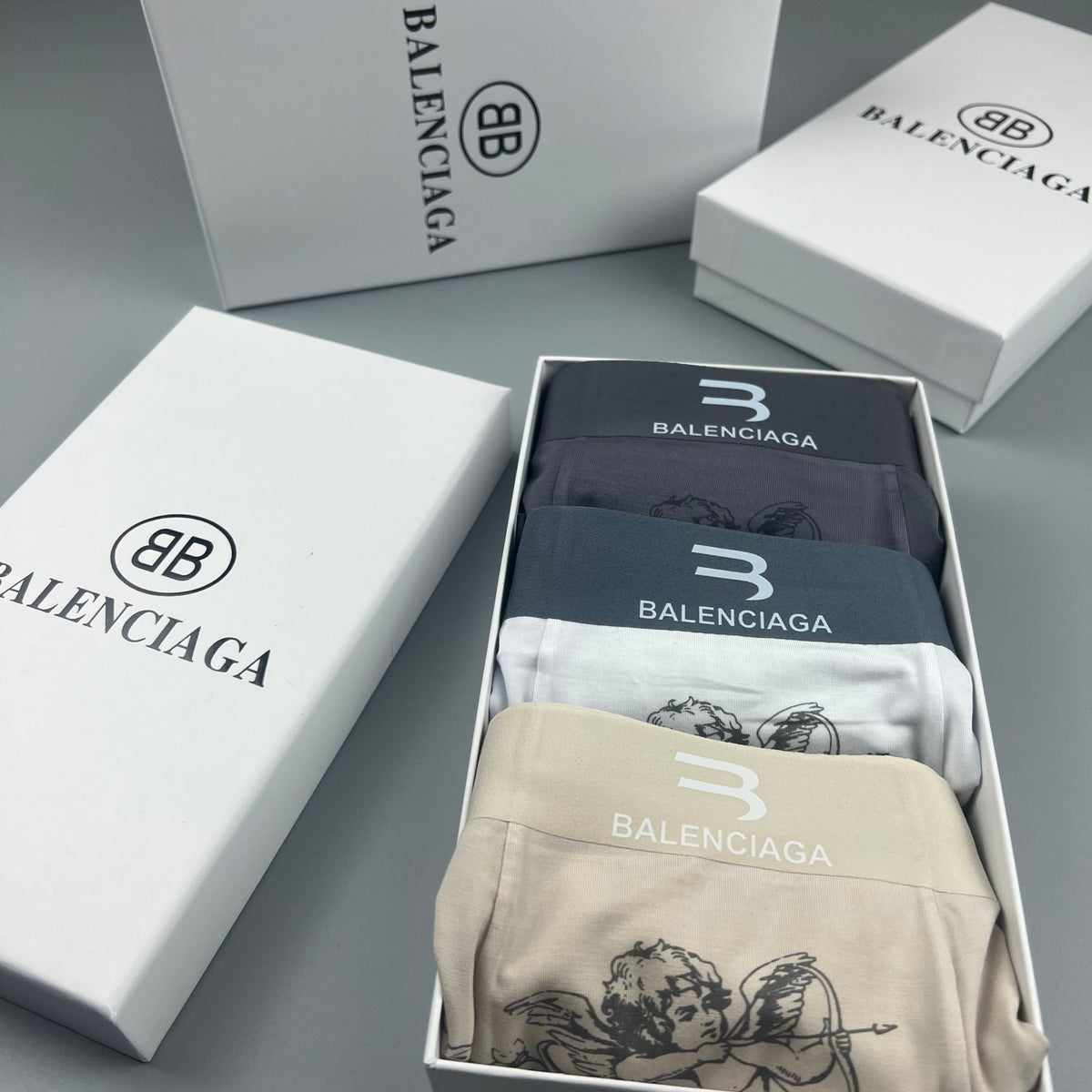 Balenciaga white ornamental print boxer briefs - view 8
