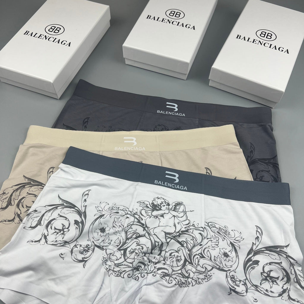 Balenciaga white ornamental print boxer briefs - view 7