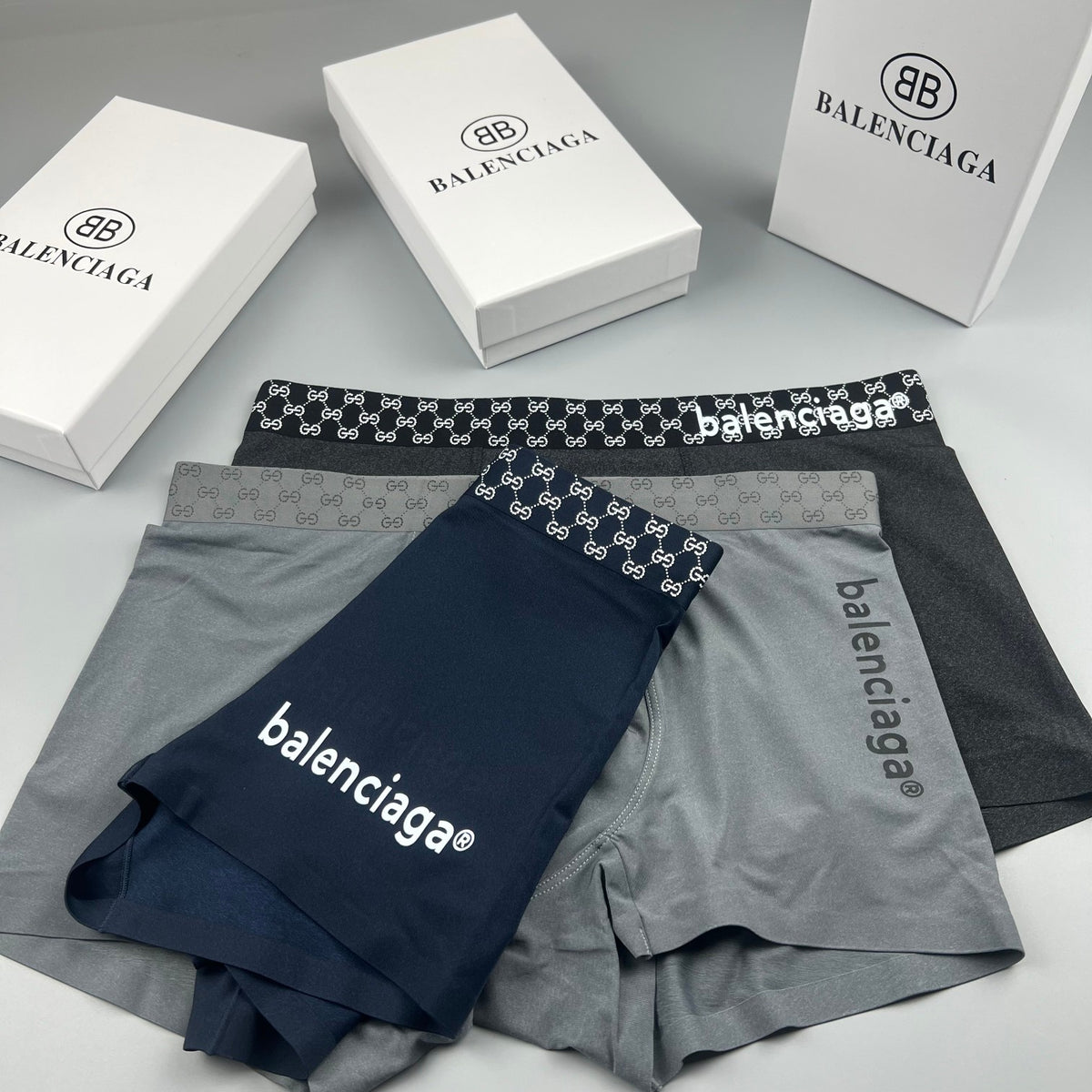 Balenciaga black checker waist boxer briefs - view 8