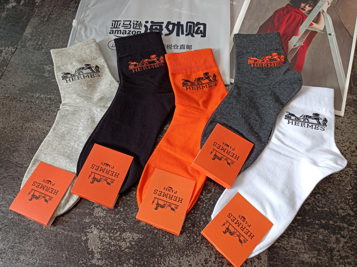 Hermes carriage neutral orange socks, image 2