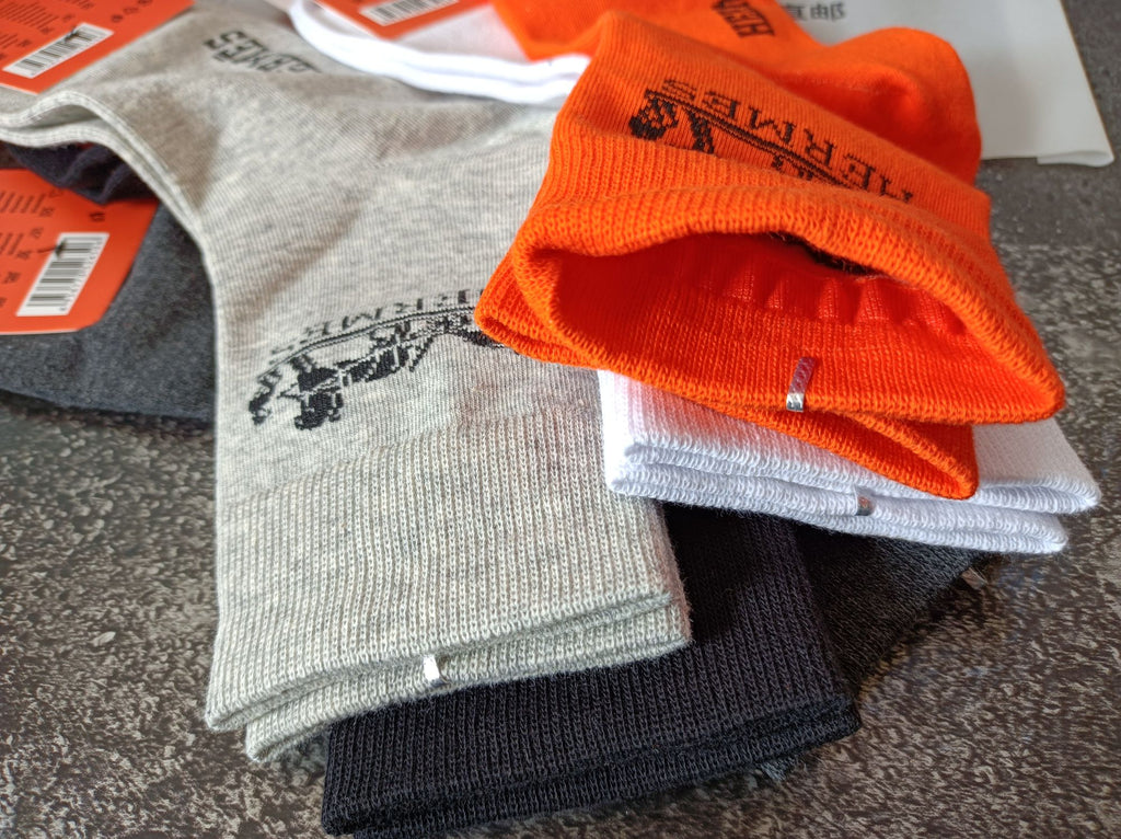 Hermes carriage neutral orange socks, image 8