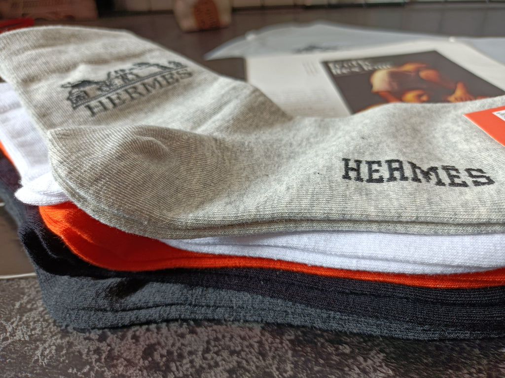 Hermes carriage neutral orange socks, image 9