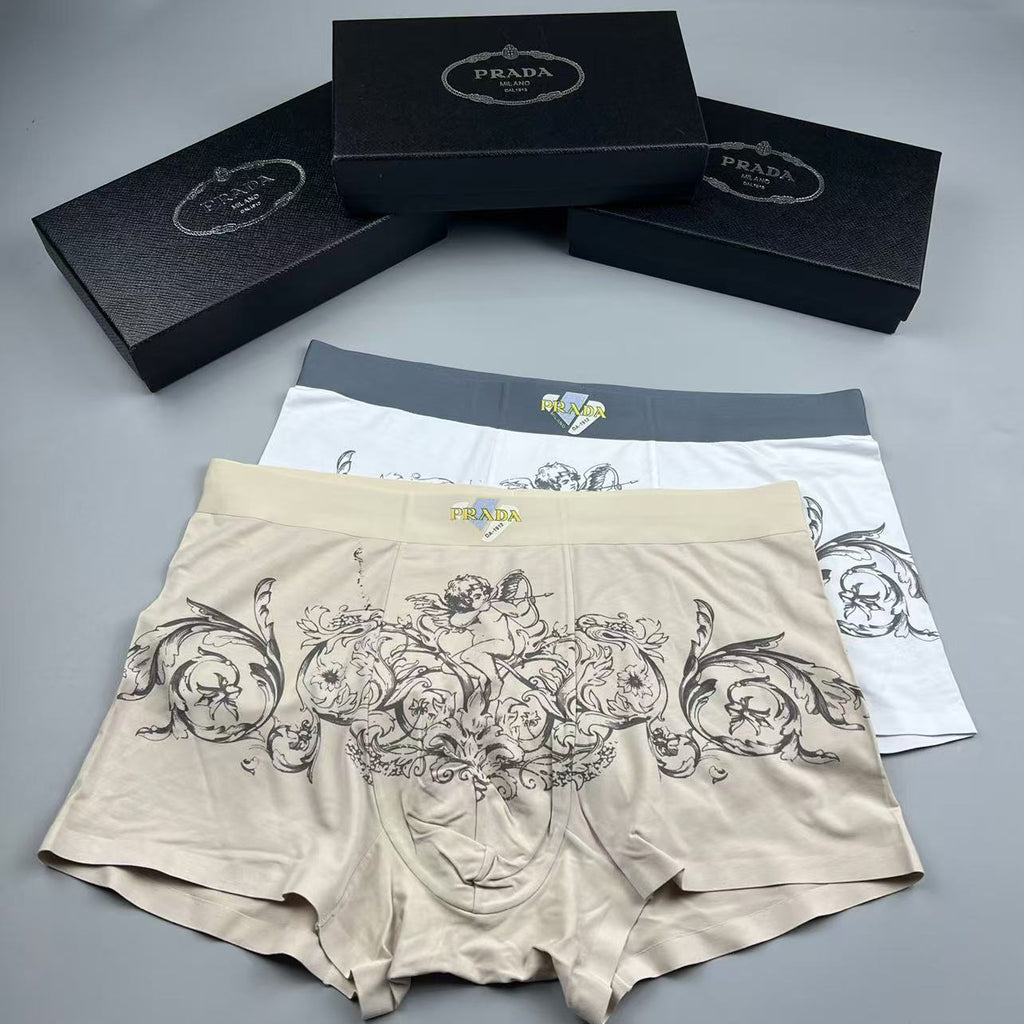 Prada green ornamental print boxer briefs - view 4