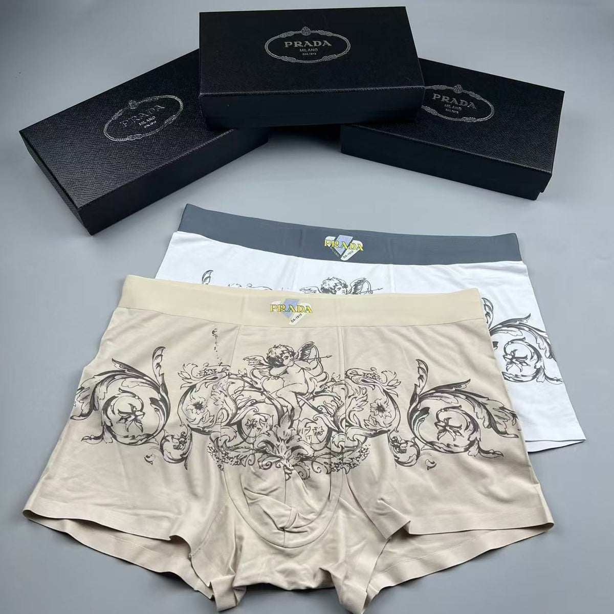 Prada green ornamental print boxer briefs - view 4