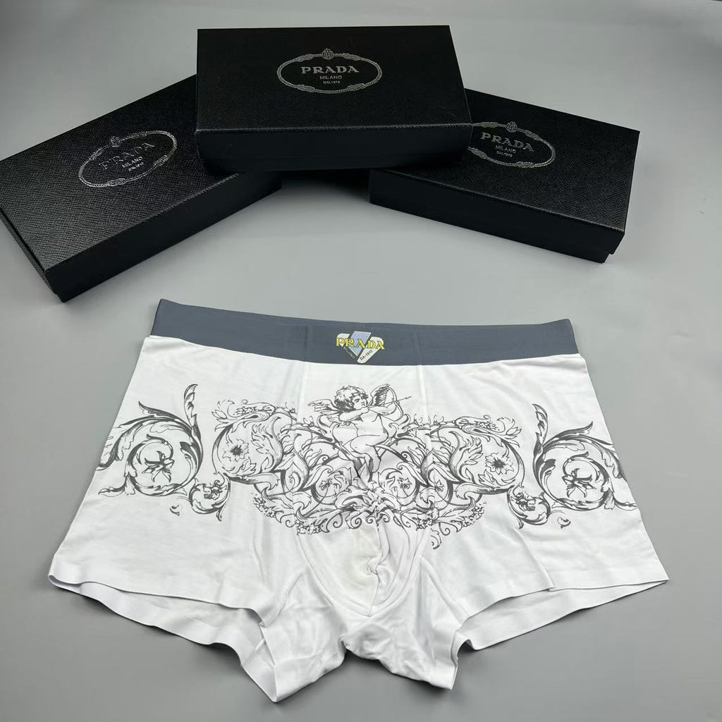 Prada green ornamental print boxer briefs - view 3