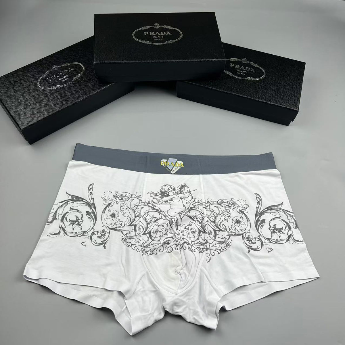 Prada green ornamental print boxer briefs - view 3