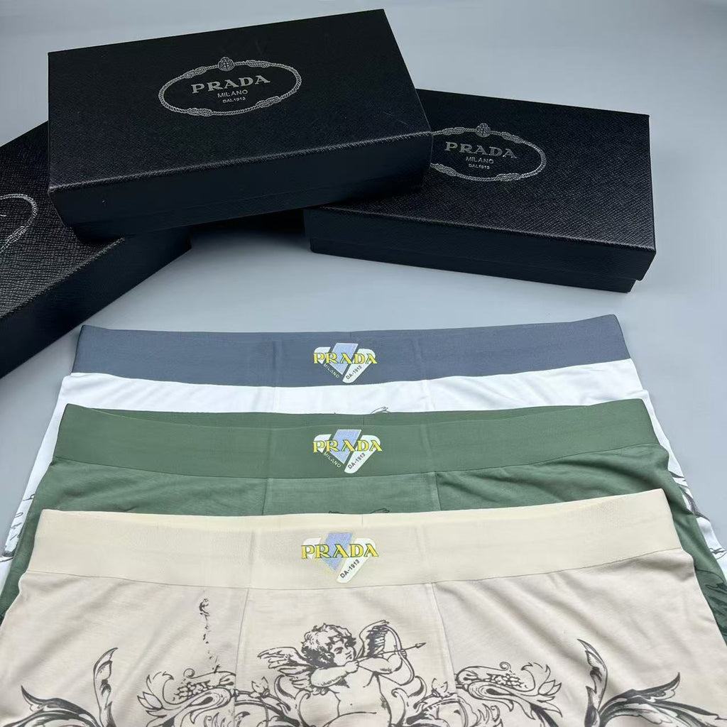 Prada green ornamental print boxer briefs - view 7